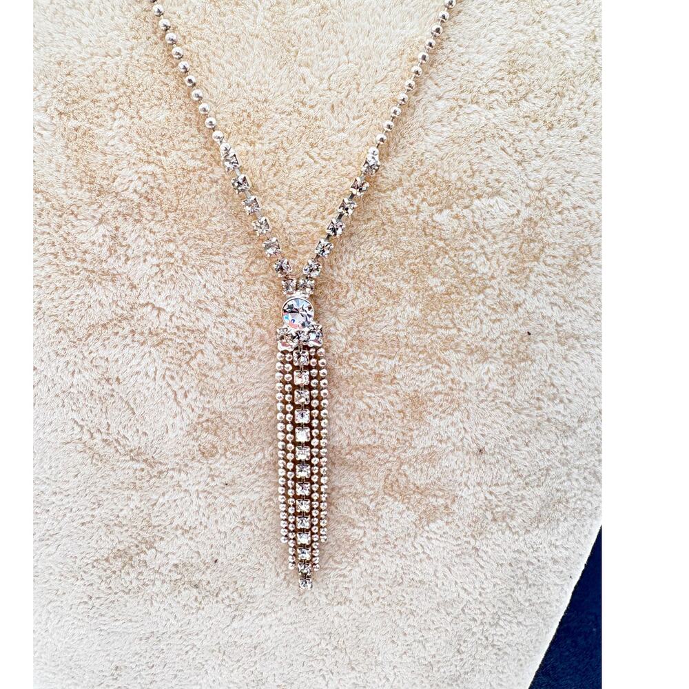 Christina Collection Rhinestone Statement Necklace, 1990s–2000s Elegant Jewelry